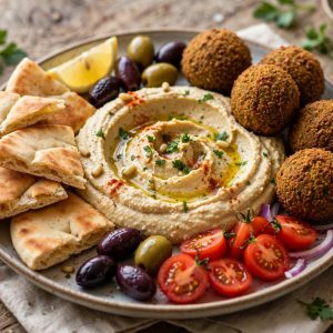 Hummus with Falafel and Pita