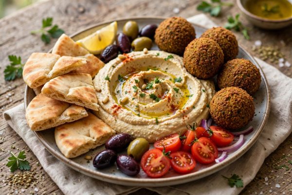 Hummus with Falafel and Pita